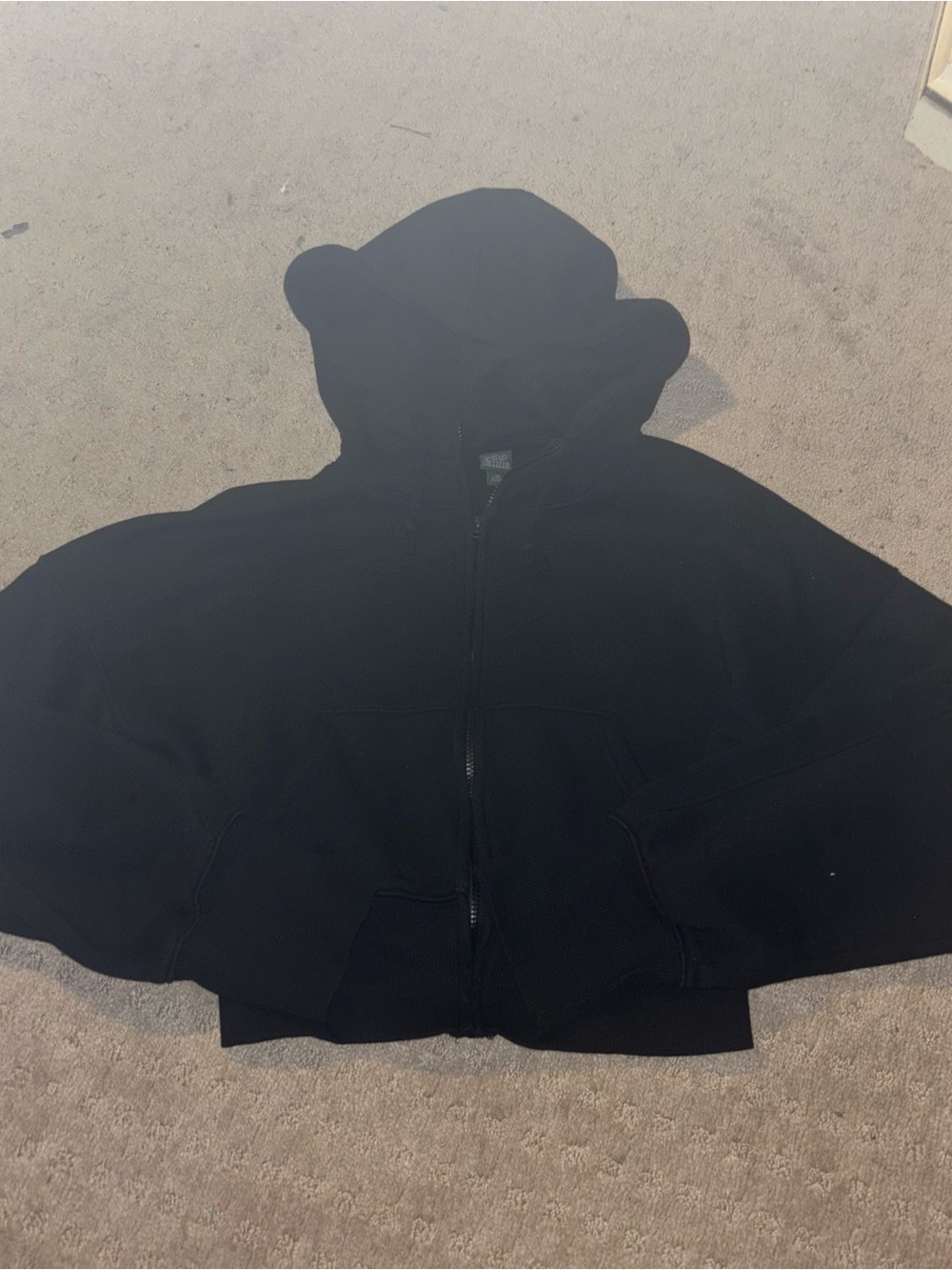 wild fable Black Full-Zip Cropped Hoodie, Size XS